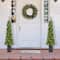 Glitzhome® 5ft Pre-Lit Green Cashmere Pine Christmas Porch Tree, Multi-color LED Lights